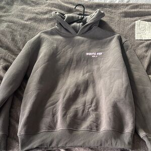 White fox Gray Hoodie Sweatshirt s/m
